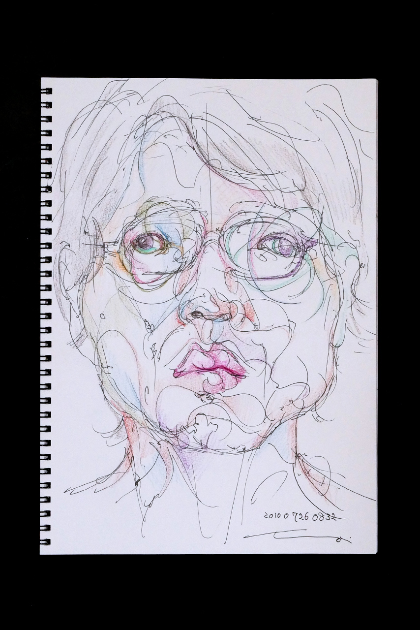 Contemporary artist SHINTAKU Tomoni's 2010/7/26 Self-portrait or pencil drawing