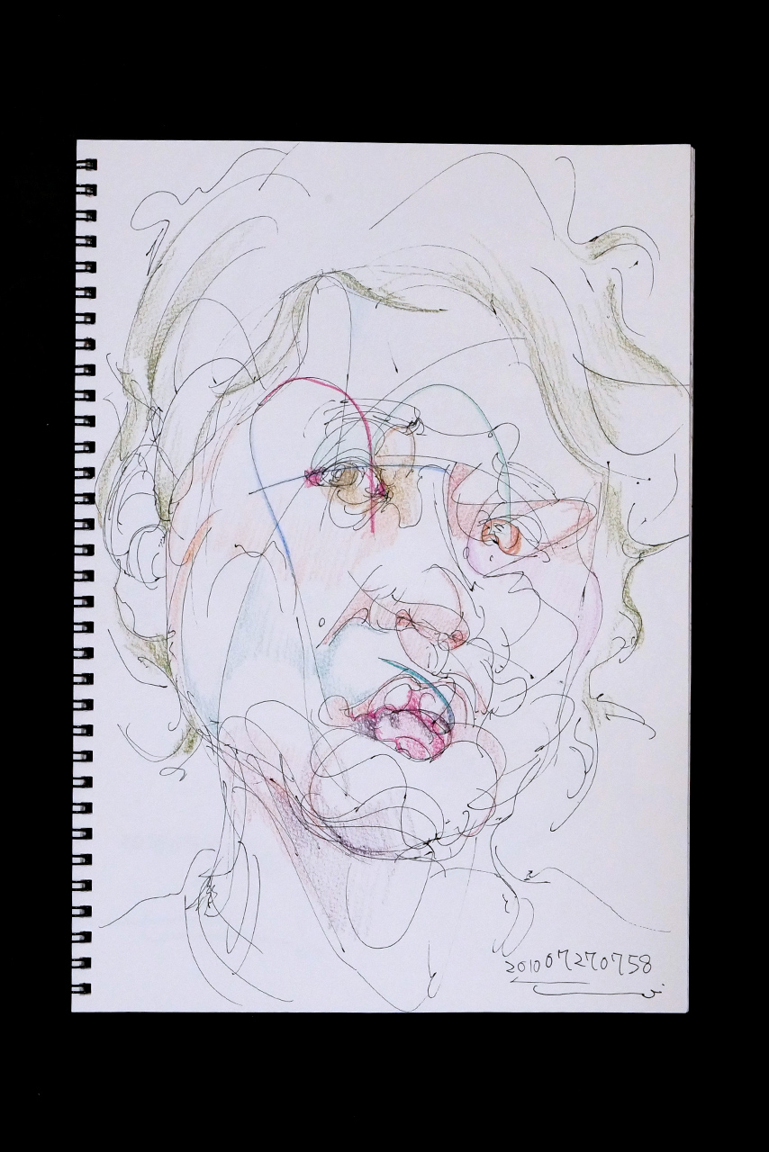 Contemporary artist SHINTAKU Tomoni's 2010/7/27 Self-portrait or pencil drawing