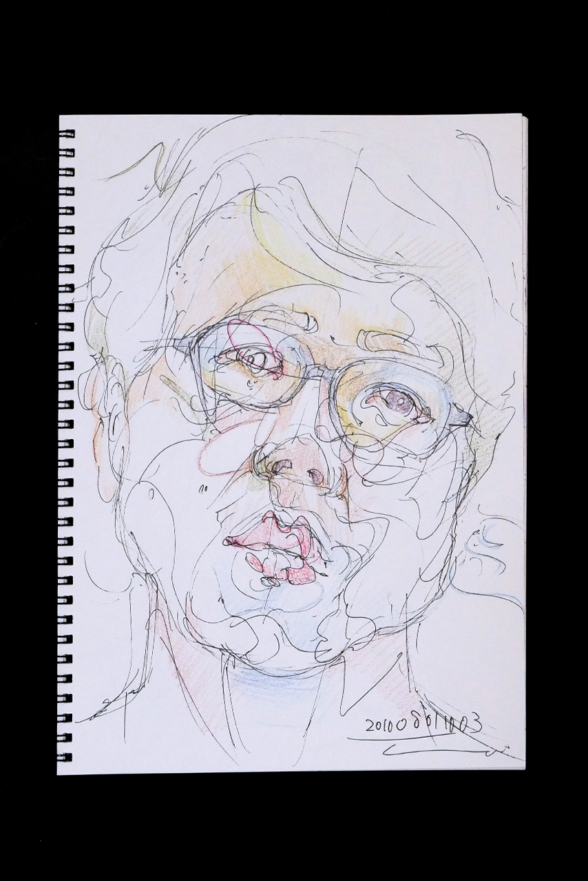 Contemporary artist SHINTAKU Tomoni's 2010/8/1 Self-portrait or pencil drawing