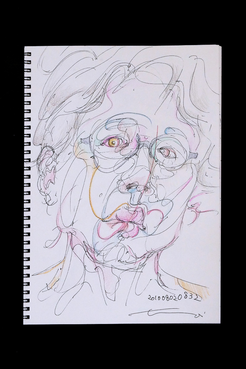 Contemporary artist SHINTAKU Tomoni's 2010/8/2 Self-portrait or pencil drawing