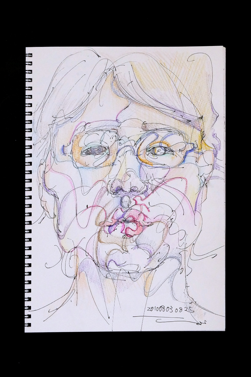 Contemporary artist SHINTAKU Tomoni's 2010/8/3 Self-portrait or pencil drawing