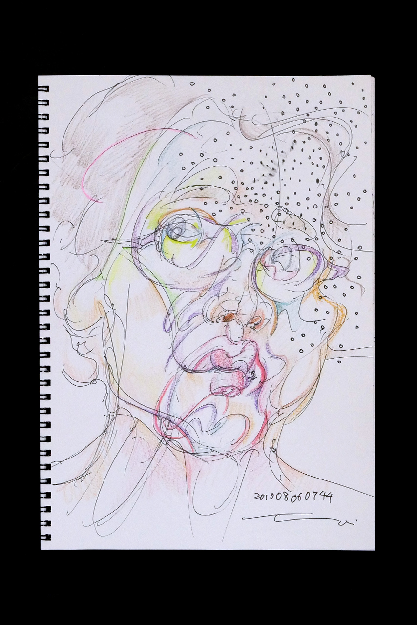 Contemporary artist SHINTAKU Tomoni's 2010/8/6 Self-portrait or pencil drawing