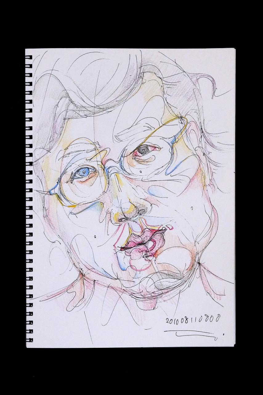 Contemporary artist SHINTAKU Tomoni's 2010/8/11 Self-portrait or pencil drawing