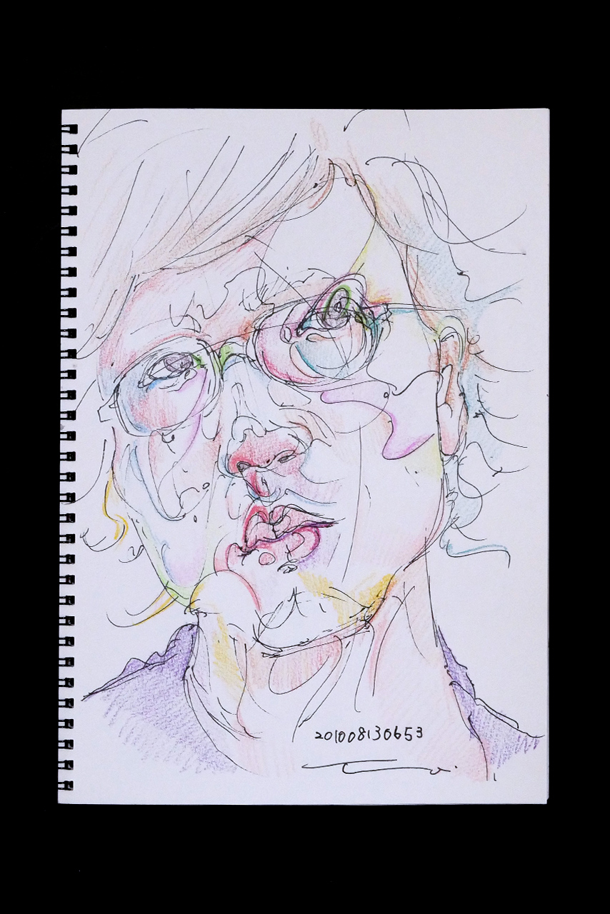 Contemporary artist SHINTAKU Tomoni's 2010/8/13 Self-portrait or pencil drawing
