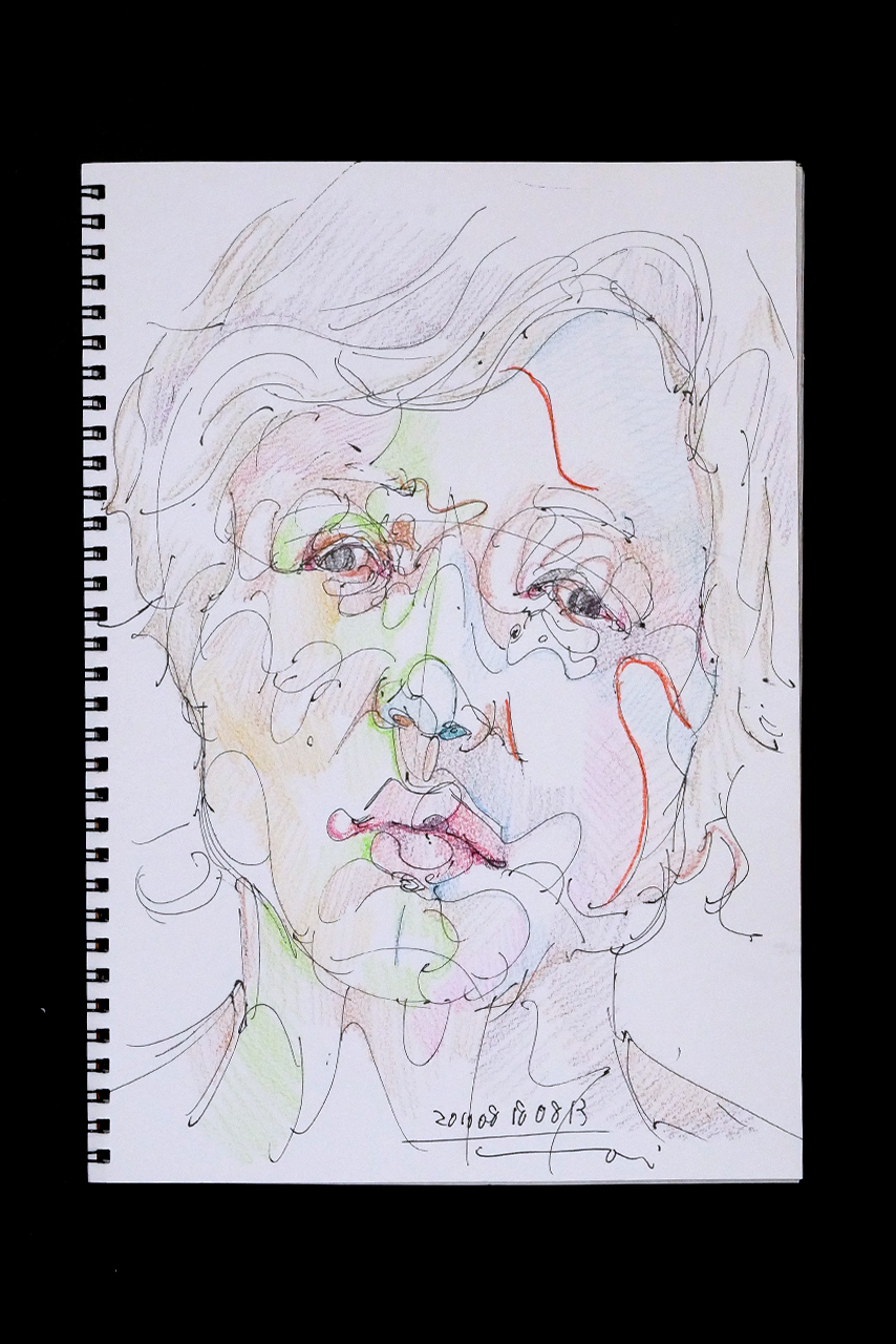 Contemporary artist SHINTAKU Tomoni's 2010/8/18 Self-portrait or pencil drawing
