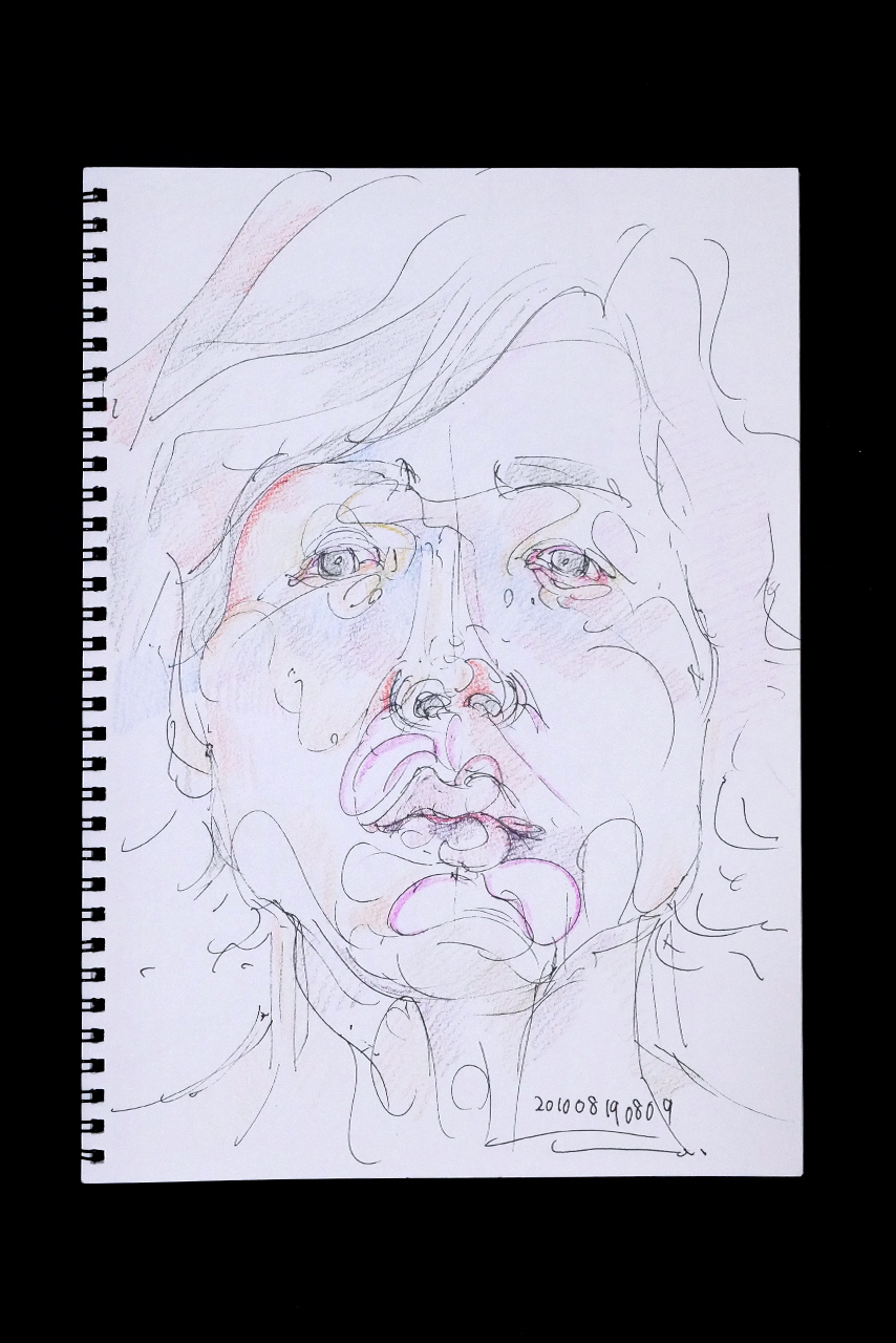 Contemporary artist SHINTAKU Tomoni's 2010/8/19 Self-portrait or pencil drawing