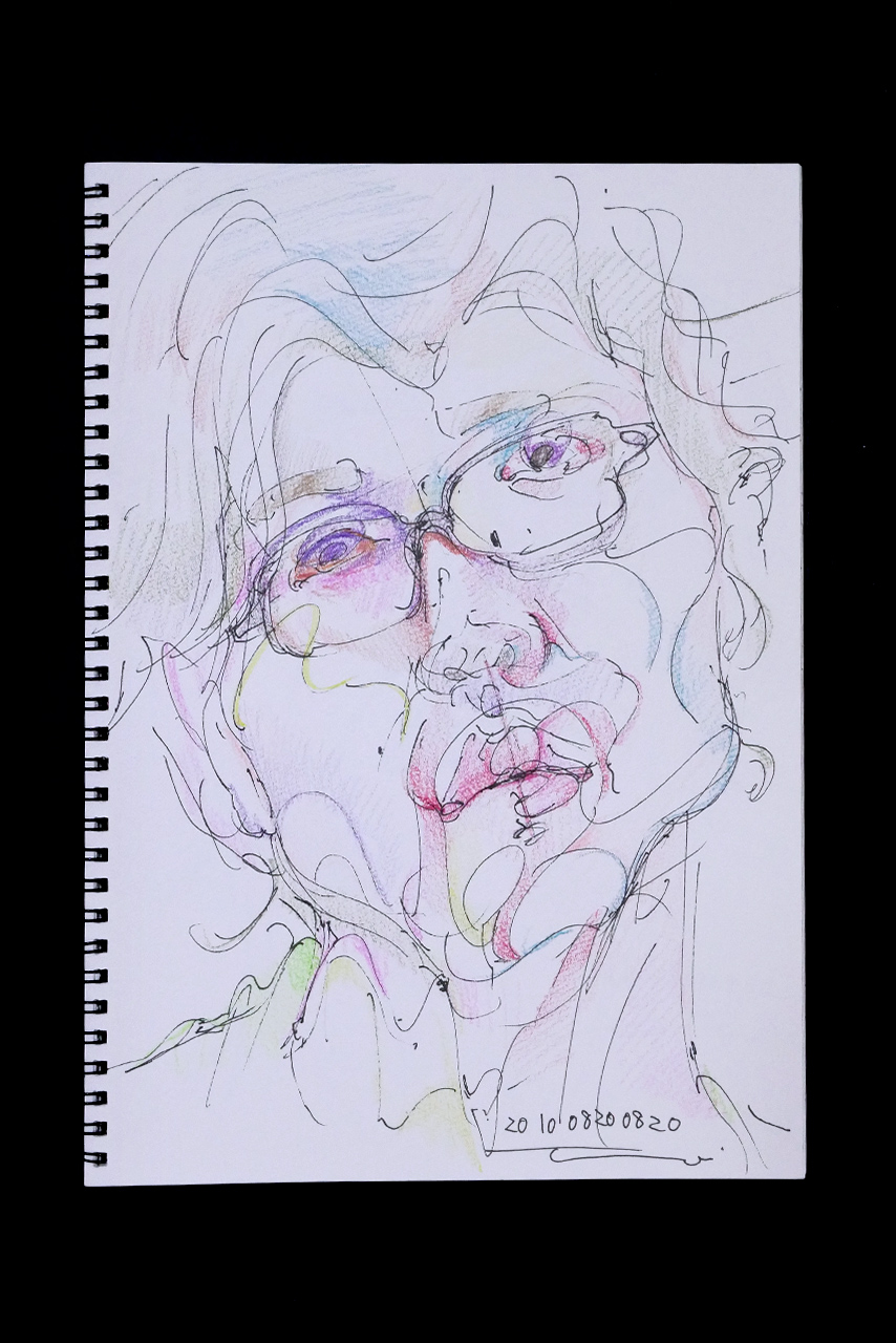 Contemporary artist SHINTAKU Tomoni's 2010/8/20 Self-portrait or pencil drawing