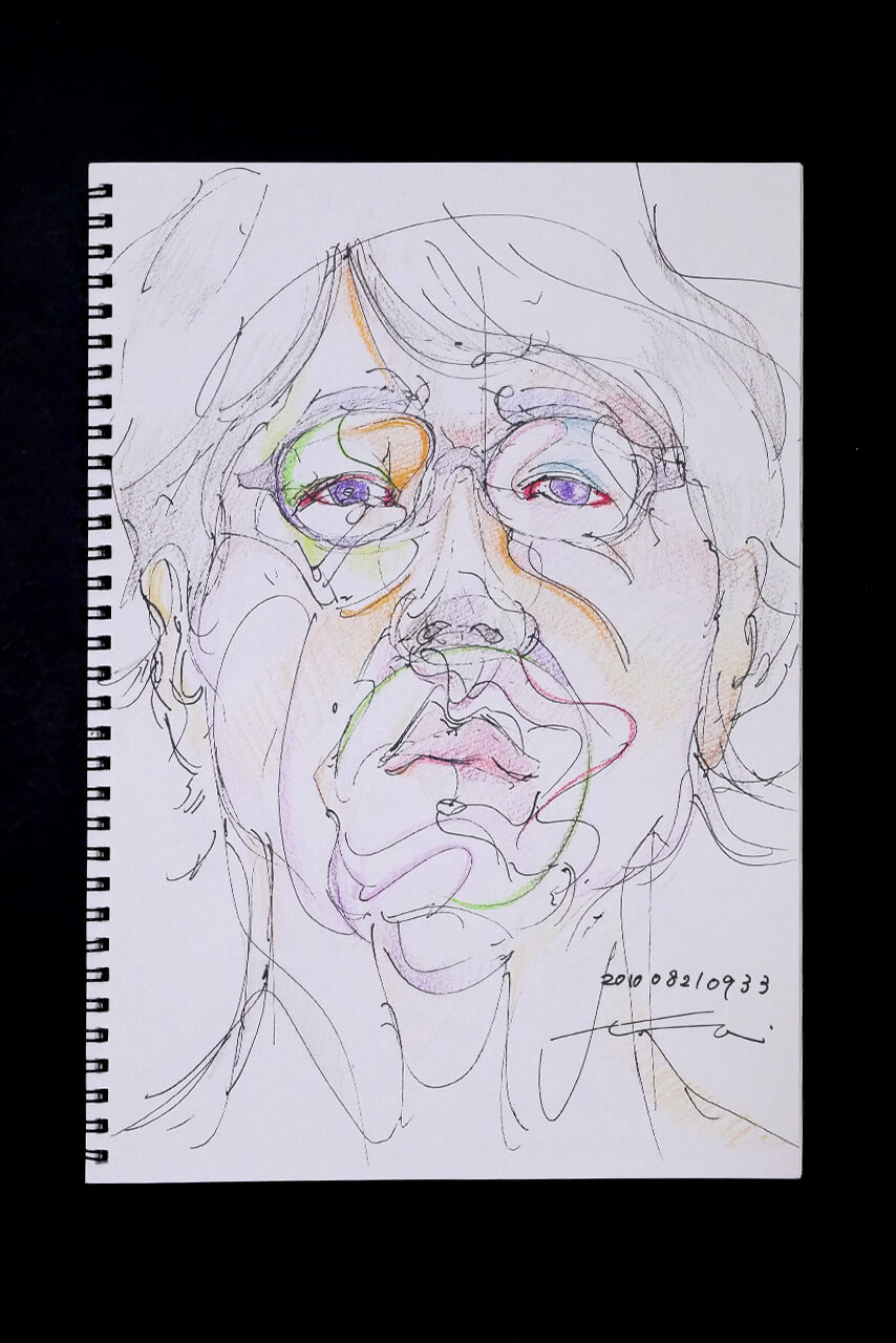 Contemporary artist SHINTAKU Tomoni's 2010/8/21 Self-portrait or pencil drawing