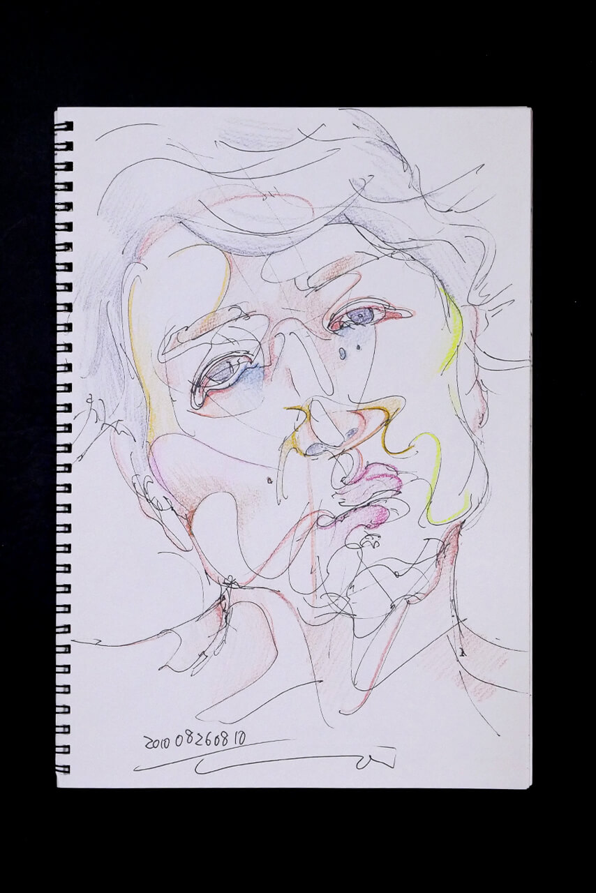 Contemporary artist SHINTAKU Tomoni's 2010/8/26 Self-portrait or pencil drawing