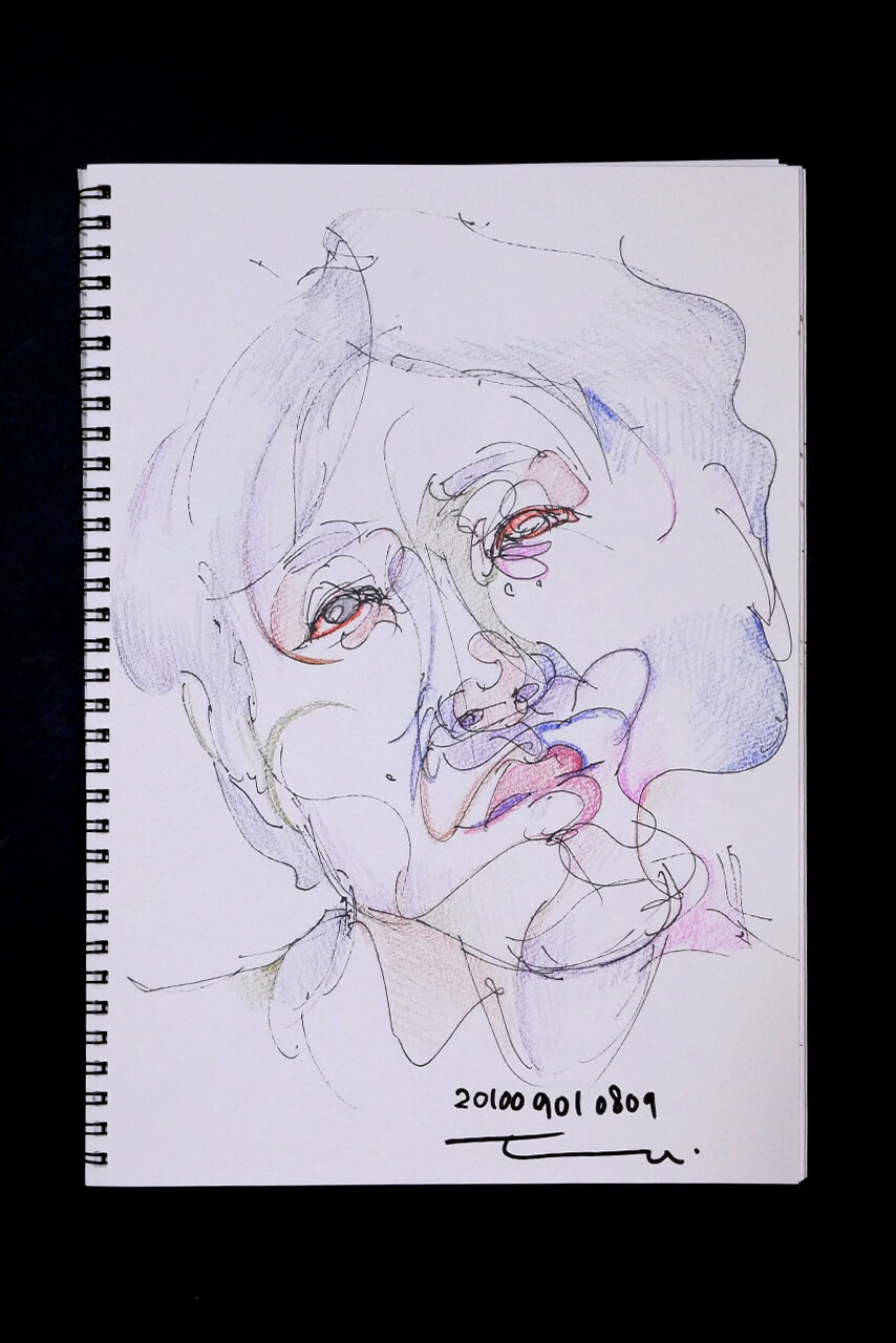 Contemporary artist SHINTAKU Tomoni's 2010/9/1 Self-portrait or pencil drawing