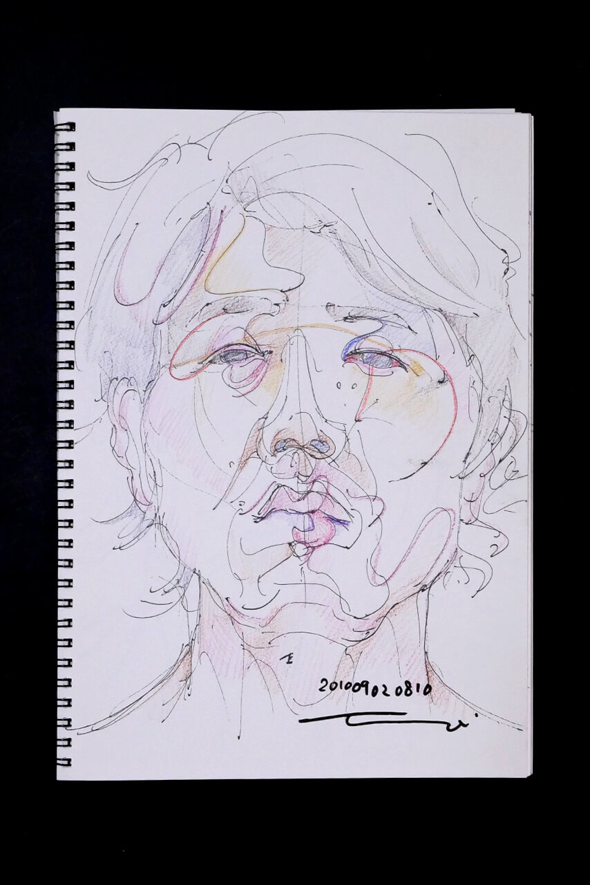 Contemporary artist SHINTAKU Tomoni's 2010/9/2 Self-portrait or pencil drawing