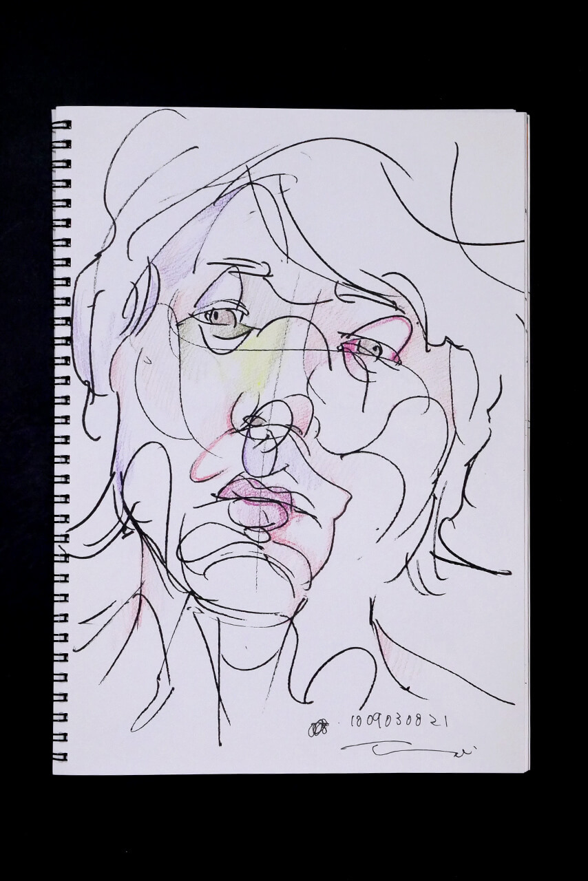 Contemporary artist SHINTAKU Tomoni's 2010/9/3 Self-portrait or pencil drawing