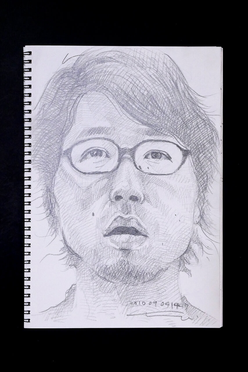 Contemporary artist SHINTAKU Tomoni's 2010/9/4 Self-portrait or pencil drawing