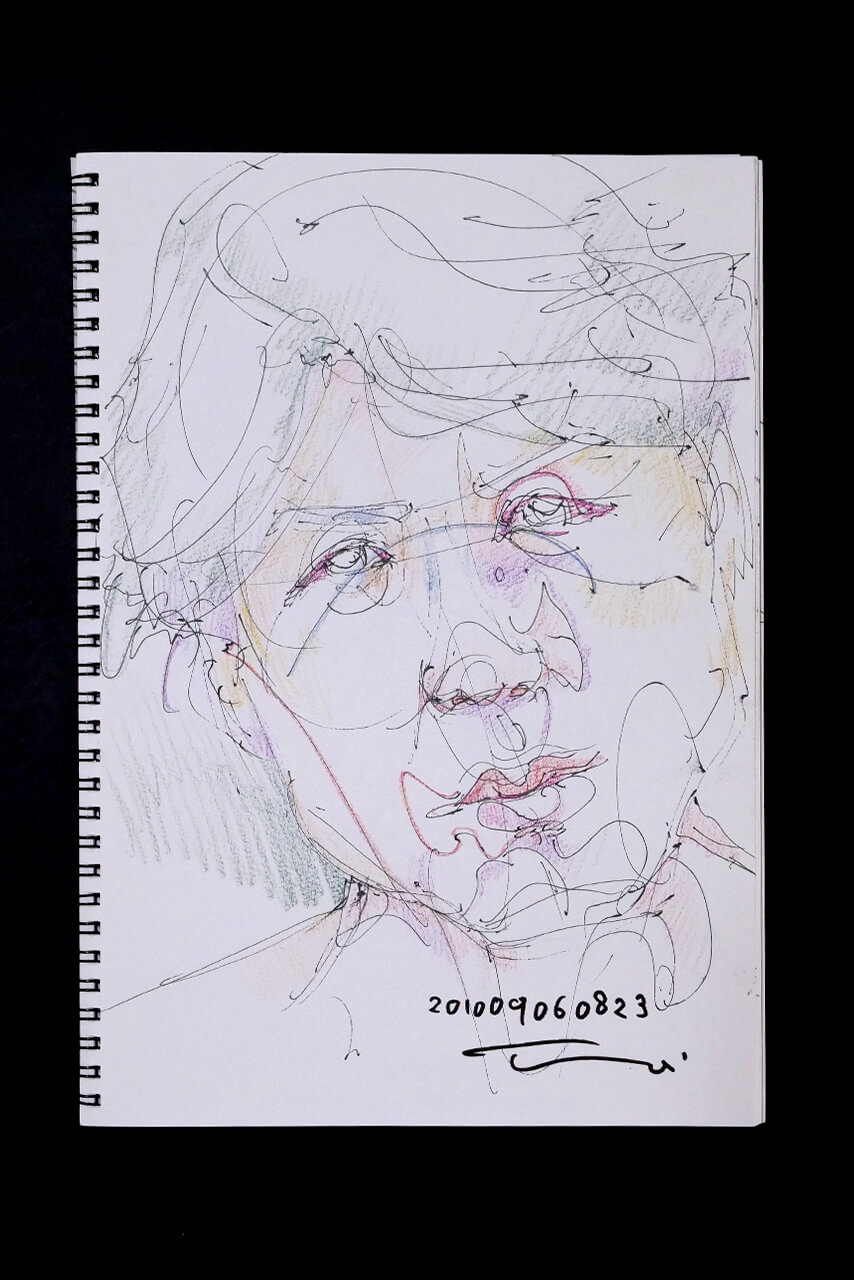 Contemporary artist SHINTAKU Tomoni's 2010/9/6 Self-portrait or pencil drawing