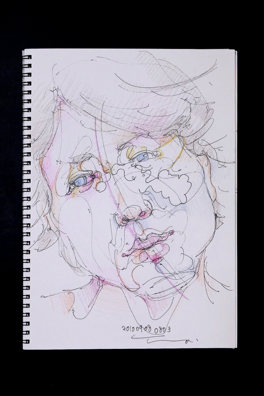 Contemporary artist SHINTAKU Tomoni's 2010/9/8 Self-portrait or pencil drawing