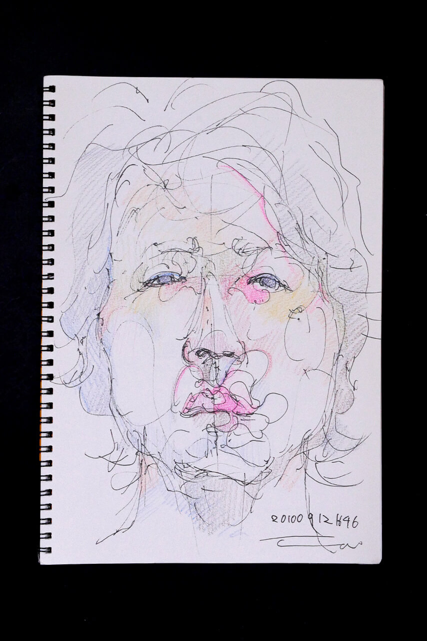 Contemporary artist SHINTAKU Tomoni's 2010/9/12 Self-portrait or pencil drawing