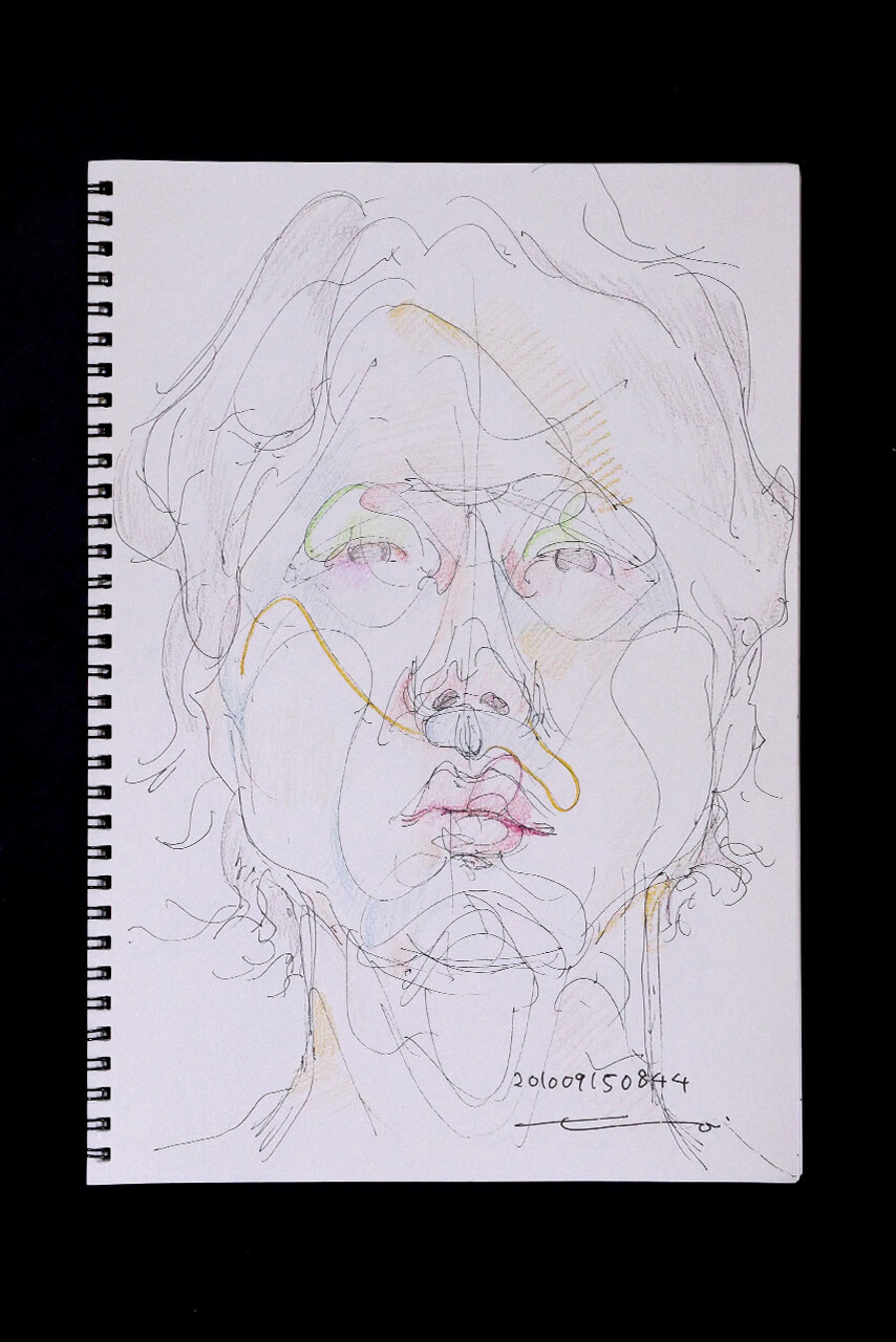 Contemporary artist SHINTAKU Tomoni's 2010/9/15 Self-portrait or pencil drawing