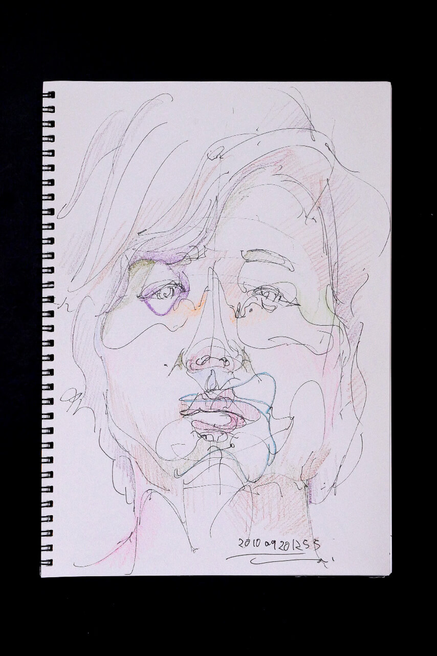 Contemporary artist SHINTAKU Tomoni's 2010/9/20 Self-portrait or pencil drawing