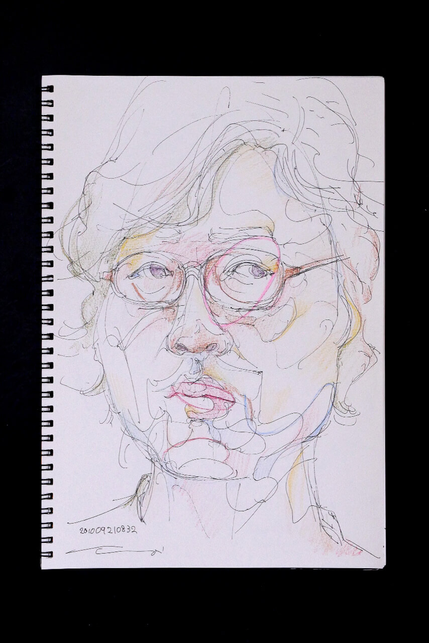 Contemporary artist SHINTAKU Tomoni's 2010/9/21 Self-portrait or pencil drawing