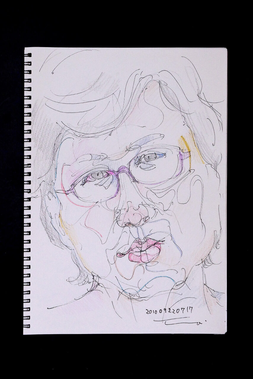 Contemporary artist SHINTAKU Tomoni's 2010/9/22 Self-portrait or pencil drawing