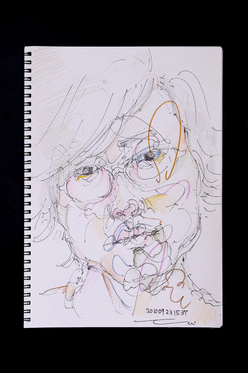 Contemporary artist SHINTAKU Tomoni's 2010/9/23 Self-portrait or pencil drawing