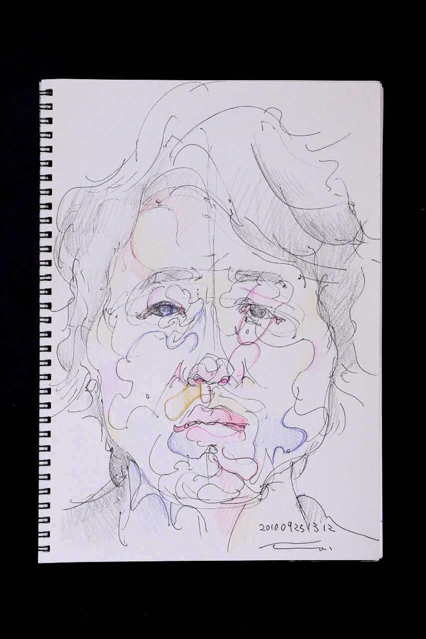 Contemporary artist SHINTAKU Tomoni's 2010/9/25 Self-portrait or pencil drawing