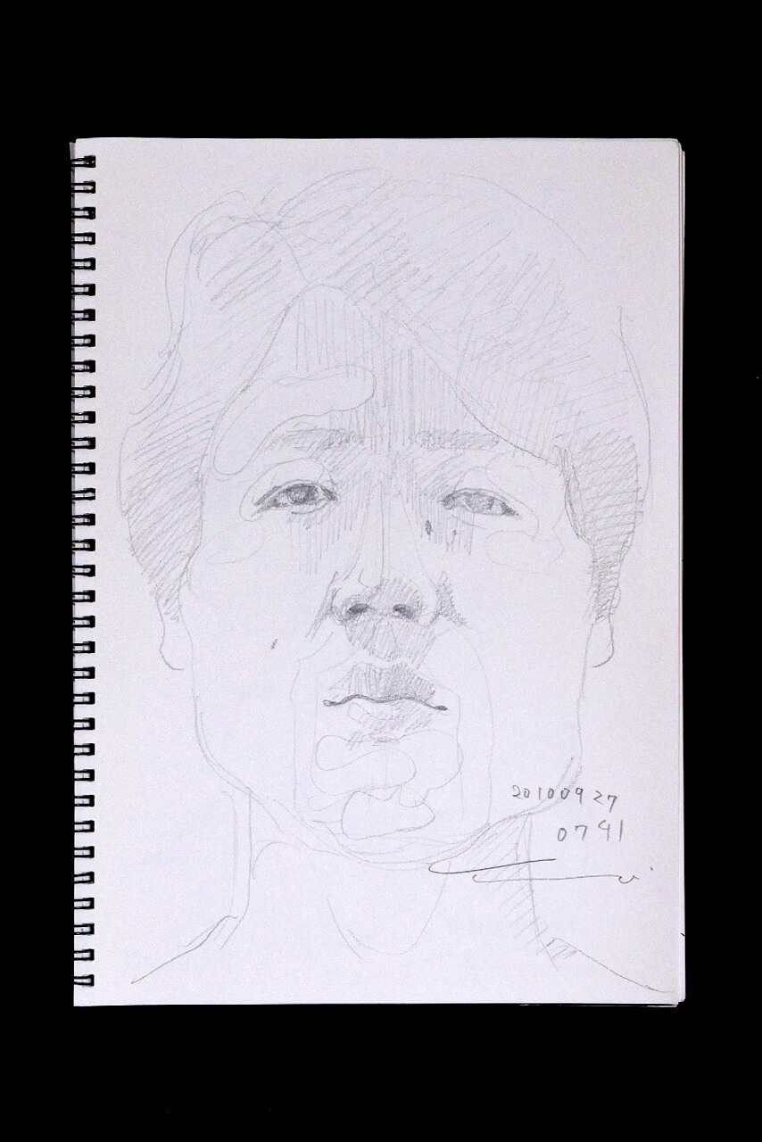 Contemporary artist SHINTAKU Tomoni's 2010/9/27 Self-portrait or pencil drawing