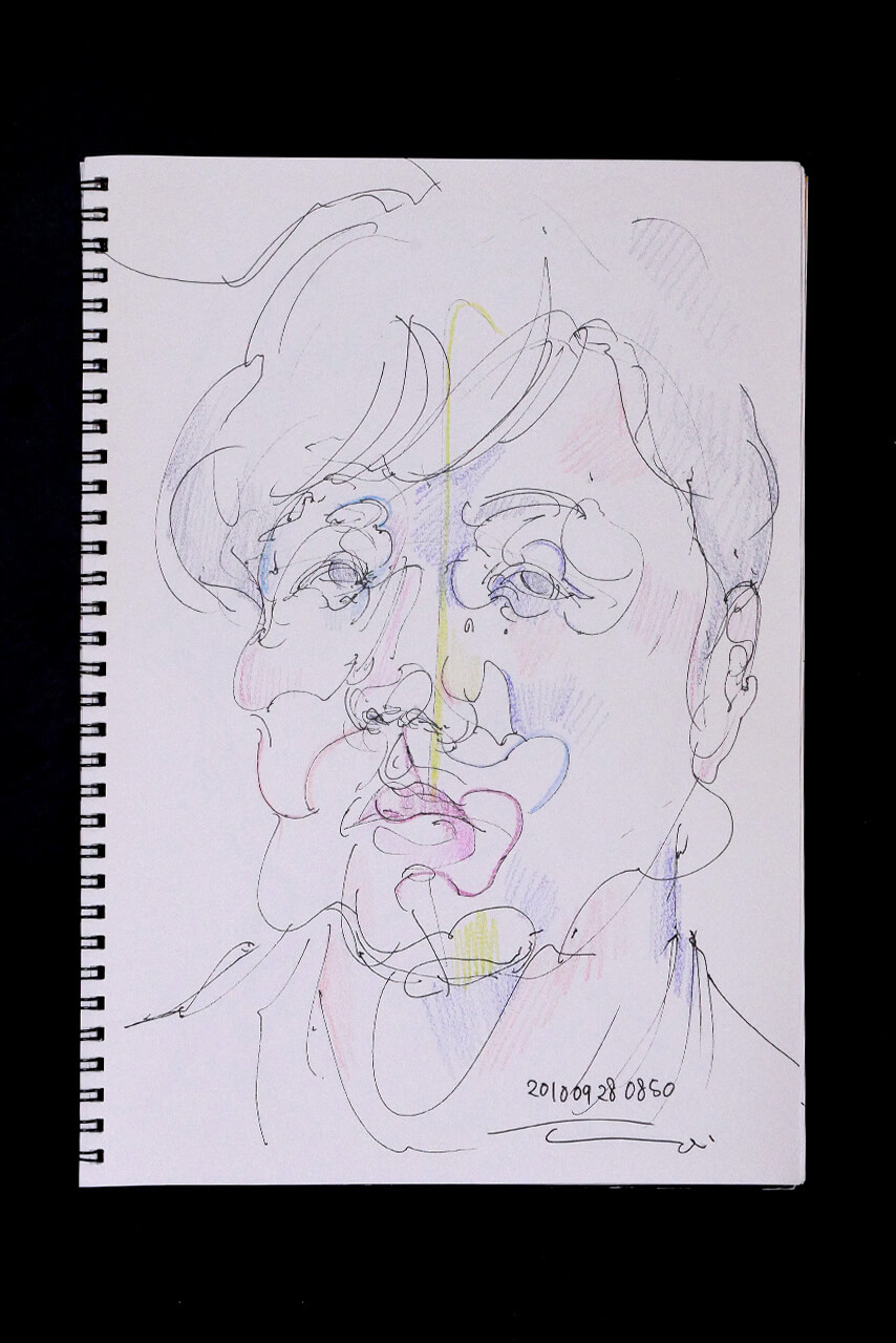 Contemporary artist SHINTAKU Tomoni's 2010/9/28 Self-portrait or pencil drawing