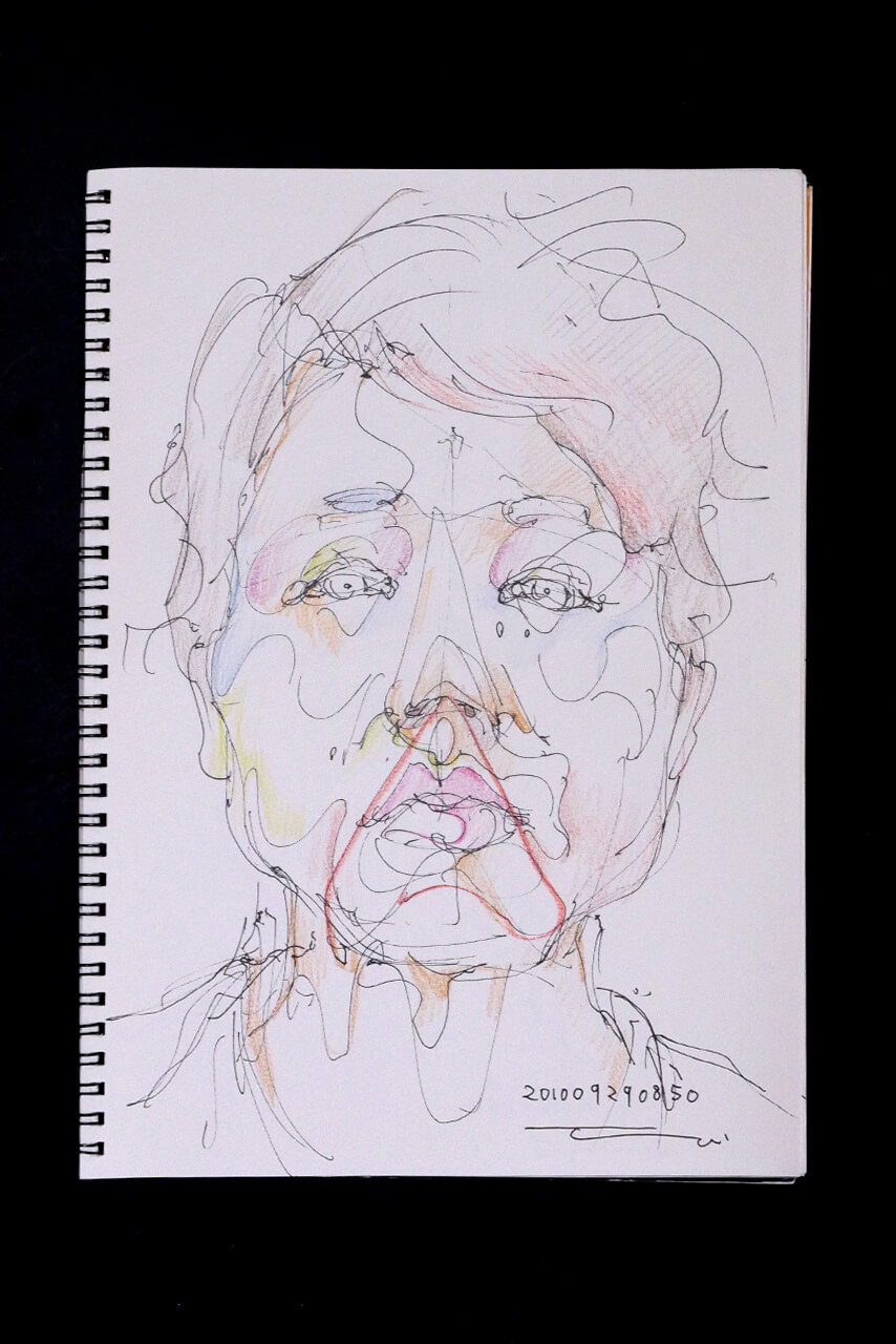 Contemporary artist SHINTAKU Tomoni's 2010/9/29 Self-portrait or pencil drawing
