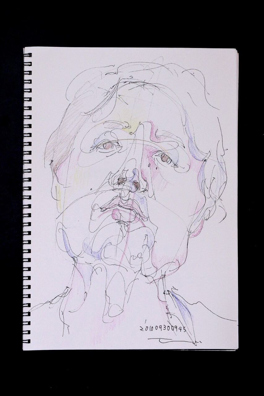 Contemporary artist SHINTAKU Tomoni's 2010/9/30 Self-portrait or pencil drawing