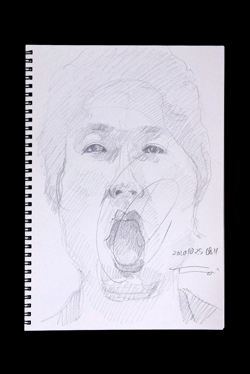 Contemporary artist SHINTAKU Tomoni's 2010/10/25 Self-portrait or pencil drawing