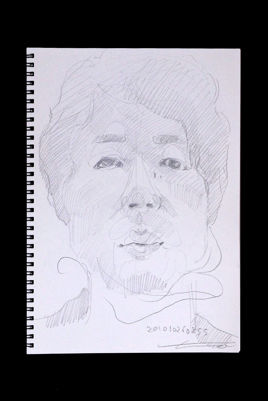 Contemporary artist SHINTAKU Tomoni's 2010/10/26 Self-portrait or pencil drawing