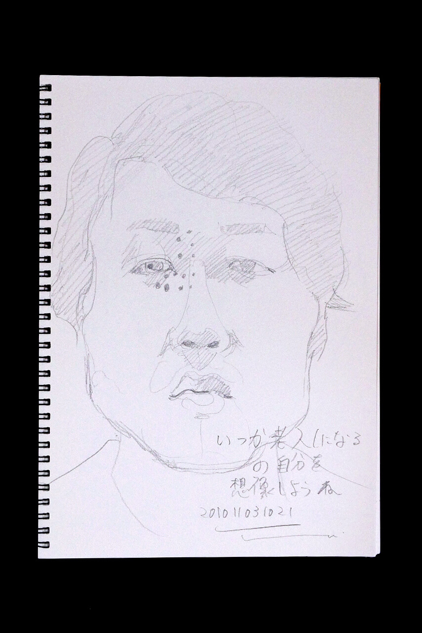 Contemporary artist SHINTAKU Tomoni's 2010/11/3 Self-portrait or pencil drawing