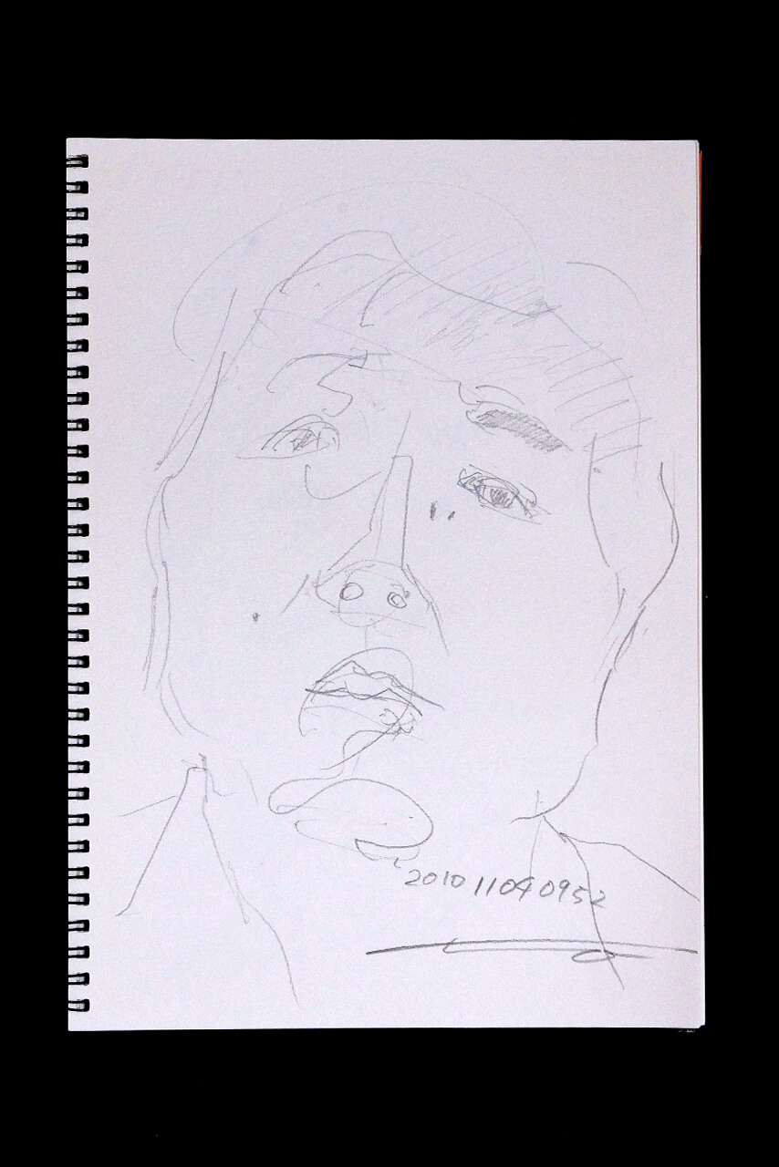 Contemporary artist SHINTAKU Tomoni's 2010/11/4 Self-portrait or pencil drawing