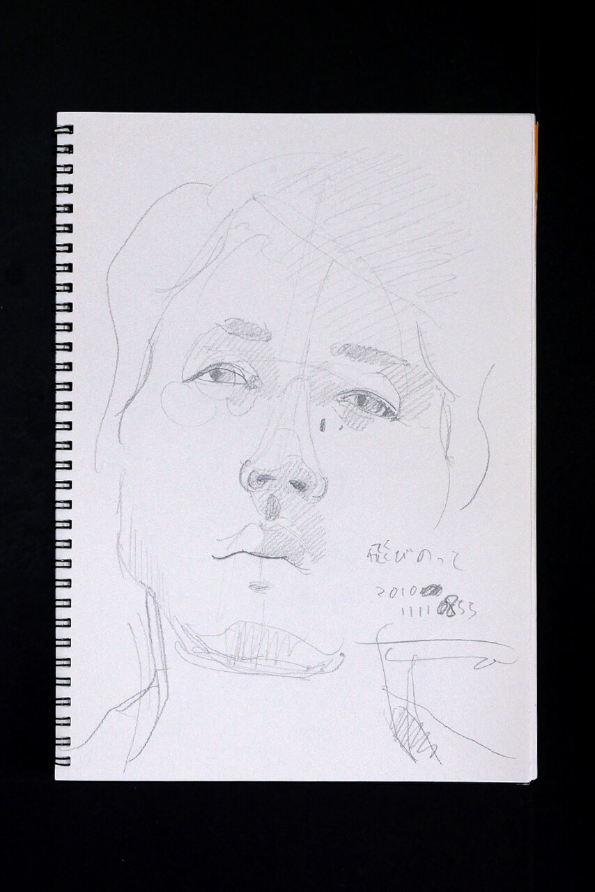 Contemporary artist SHINTAKU Tomoni's 2010/11/11 Self-portrait or pencil drawing