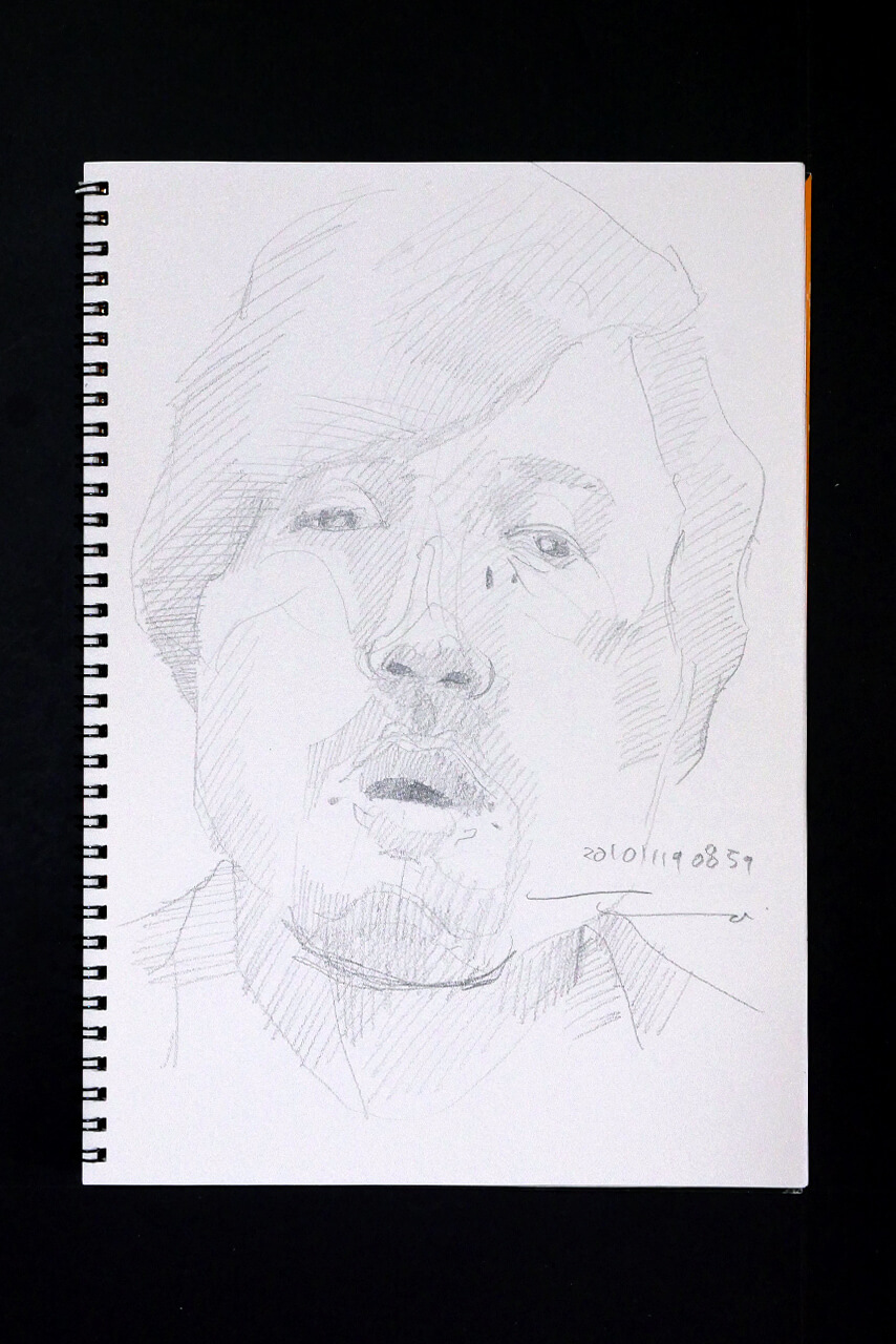 Contemporary artist SHINTAKU Tomoni's 2010/11/19 Self-portrait or pencil drawing