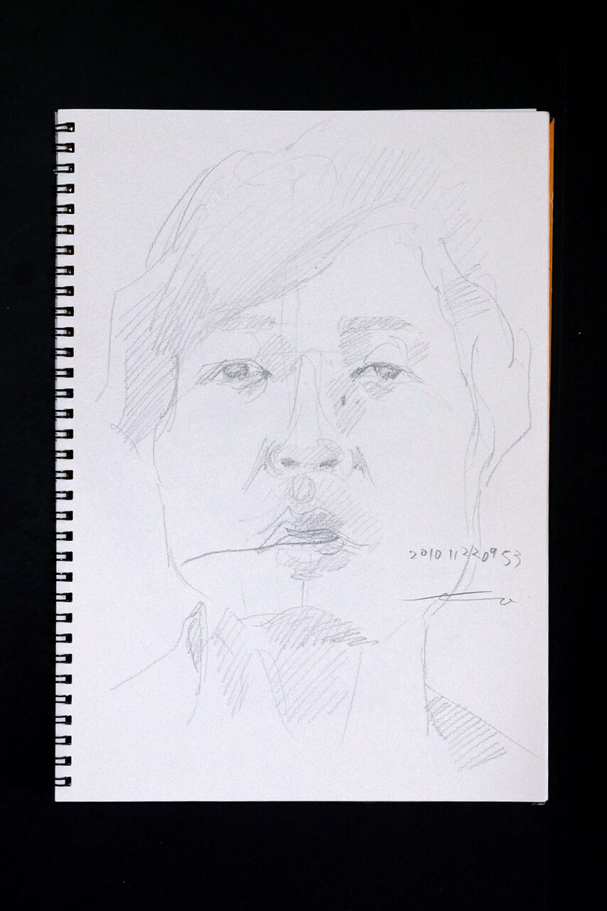 Contemporary artist SHINTAKU Tomoni's 2010/11/22 Self-portrait or pencil drawing