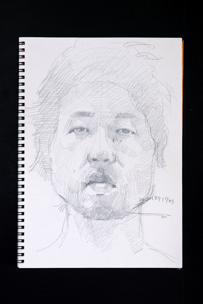 Contemporary artist SHINTAKU Tomoni's 2010/11/24 Self-portrait or pencil drawing