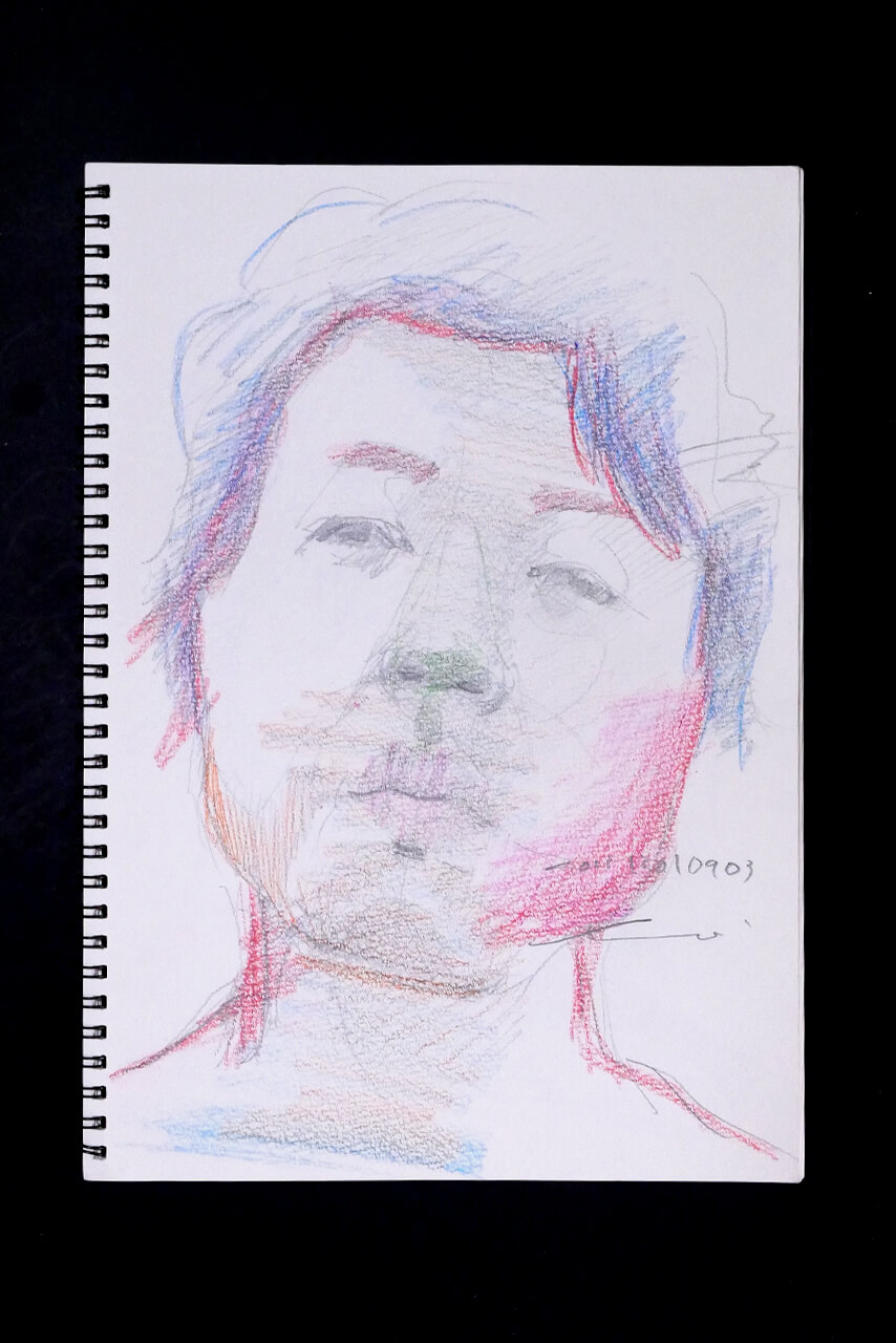 Contemporary artist SHINTAKU Tomoni's 2010/12/1 Self-portrait or pencil drawing