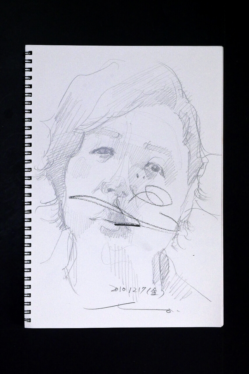 Contemporary artist SHINTAKU Tomoni's 2010/12/17 Self-portrait or pencil drawing