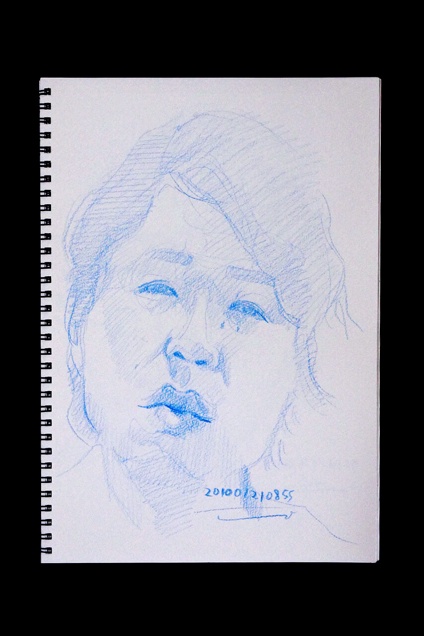 Contemporary artist SHINTAKU Tomoni's 2011/1/12 Self-portrait or pencil drawing