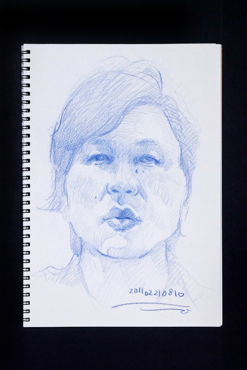Contemporary artist SHINTAKU Tomoni's 2011/2/21 Self-portrait or pencil drawing