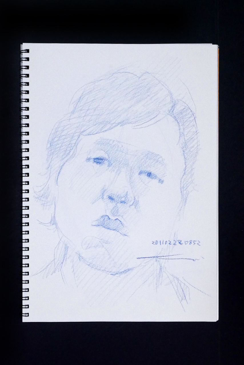 Contemporary artist SHINTAKU Tomoni's 2011/2/22 Self-portrait or pencil drawing