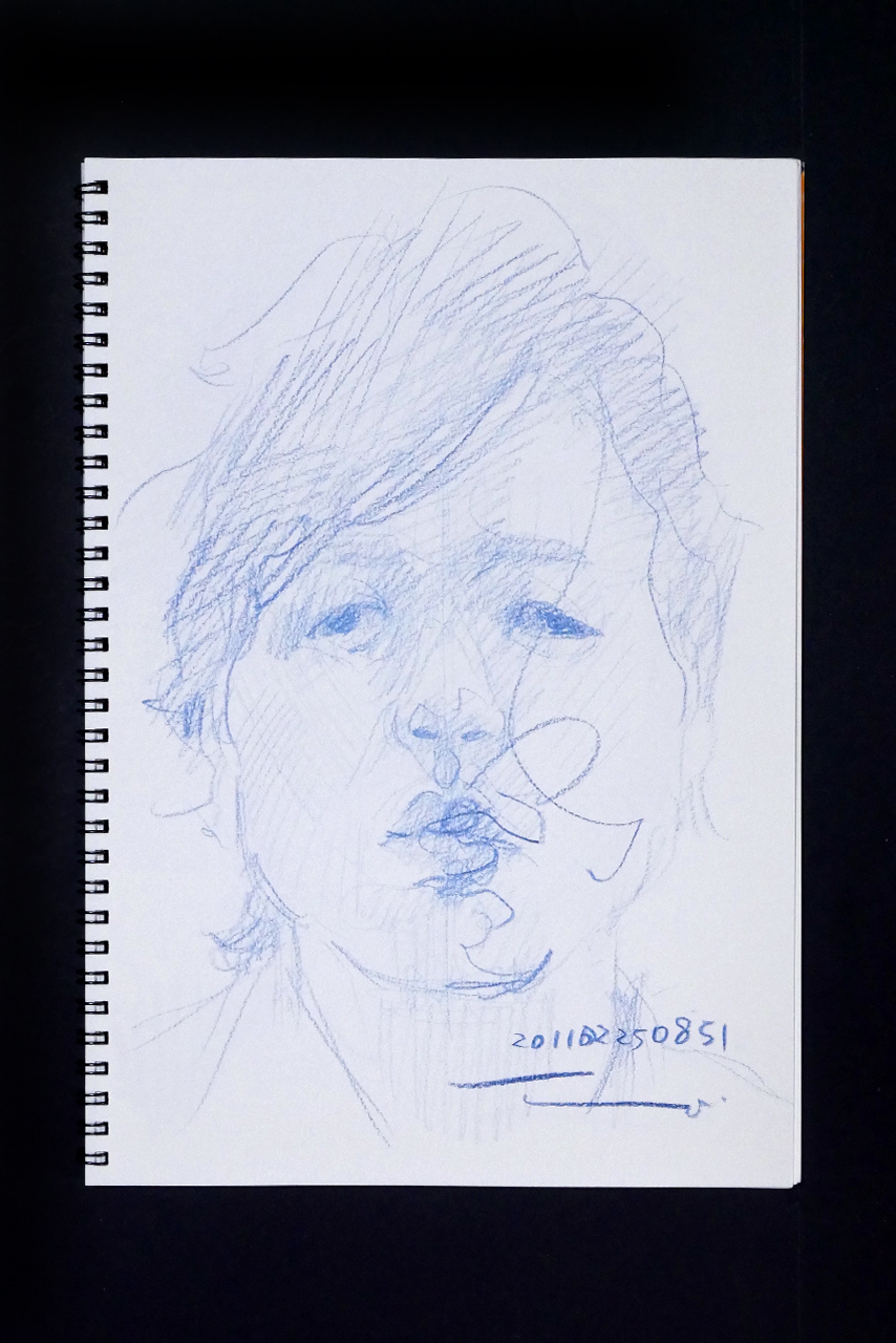Contemporary artist SHINTAKU Tomoni's 2011/2/25 Self-portrait or pencil drawing