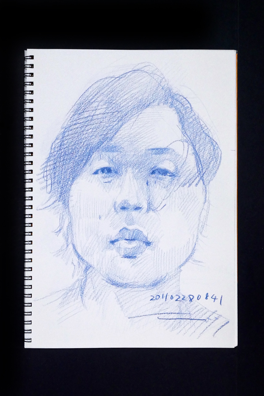 Contemporary artist SHINTAKU Tomoni's 2011/2/28 Self-portrait or pencil drawing
