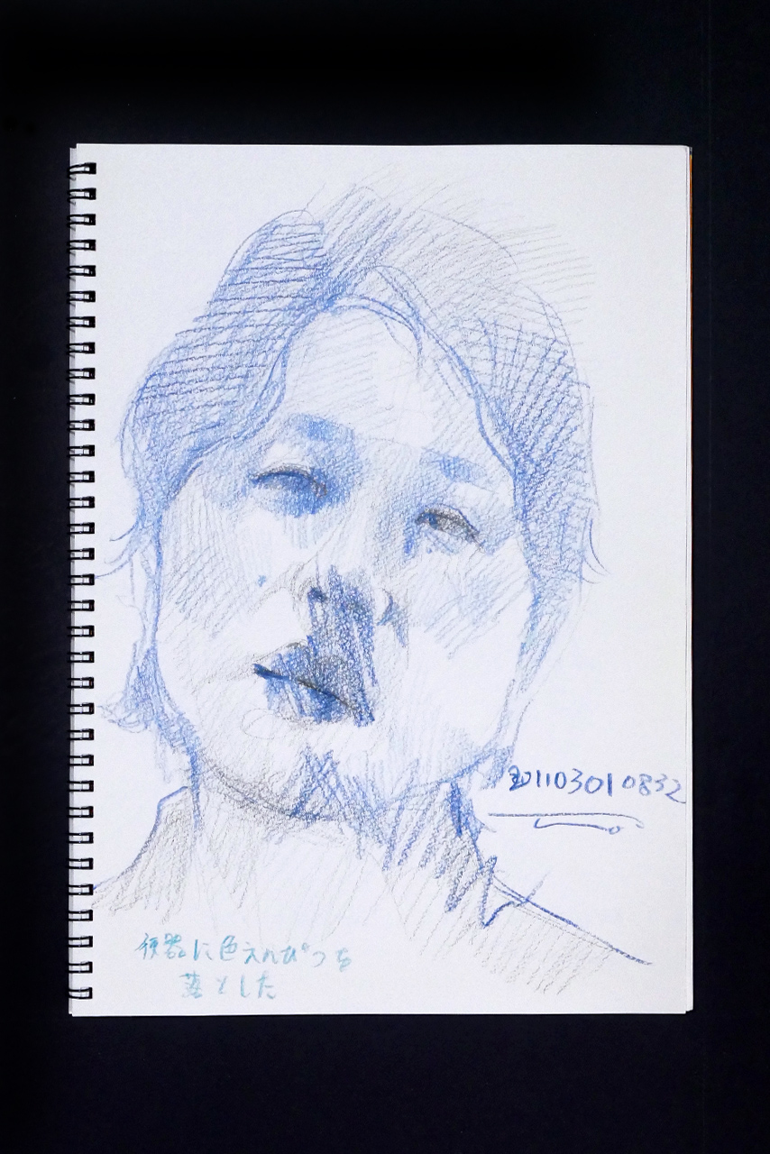 Contemporary artist SHINTAKU Tomoni's 2011/3/1 Self-portrait or pencil drawing