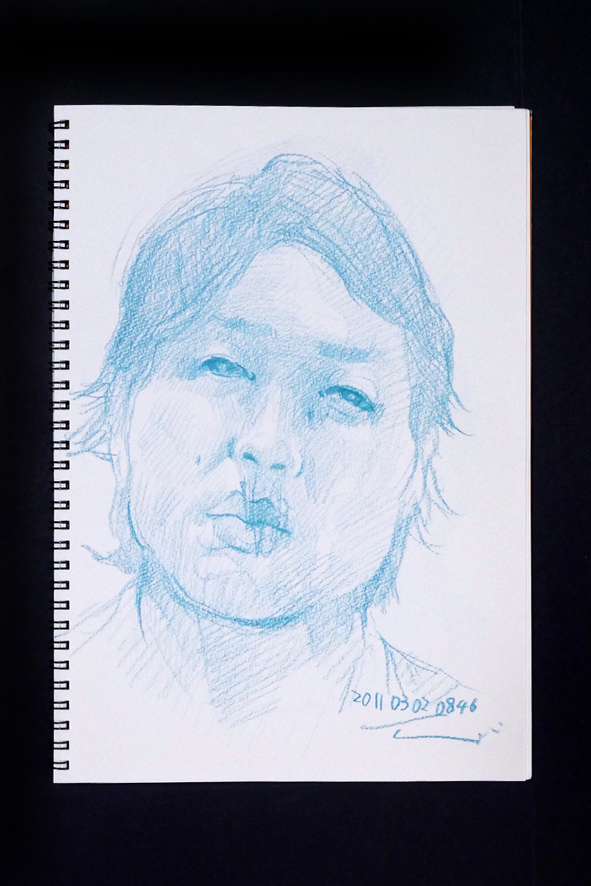 Contemporary artist SHINTAKU Tomoni's 2011/3/2 Self-portrait or pencil drawing
