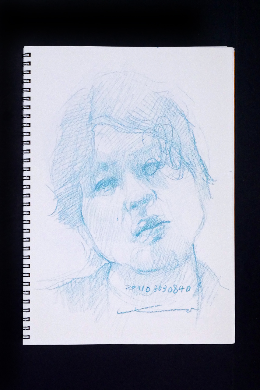 Contemporary artist SHINTAKU Tomoni's 2011/3/3 Self-portrait or pencil drawing
