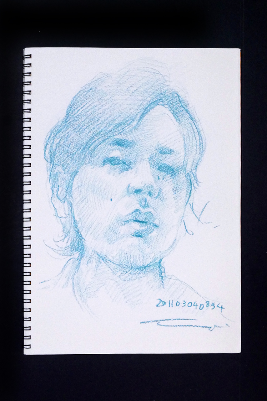 Contemporary artist SHINTAKU Tomoni's 2011/3/4 Self-portrait or pencil drawing