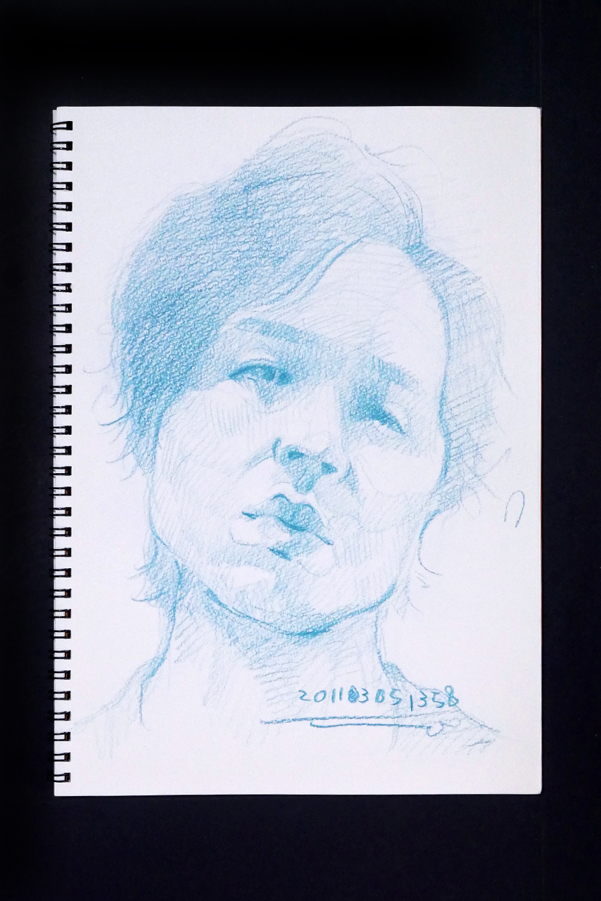 Contemporary artist SHINTAKU Tomoni's 2011/3/5 Self-portrait or pencil drawing